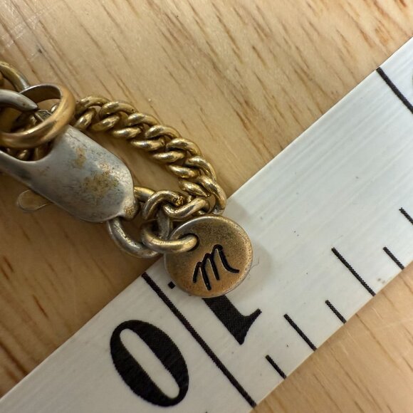 Madewell Two Gold-Tone Necklaces Long and One Bracelet With Circular Pendant - Picture 6 of 6